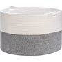 83 L Cream And Dark Grey Storage Woven Laundry Basket, thumbnail 3 of 7