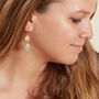 Moonstone Gold Plated Silver Coffee Bean Drop Earrings, thumbnail 6 of 9