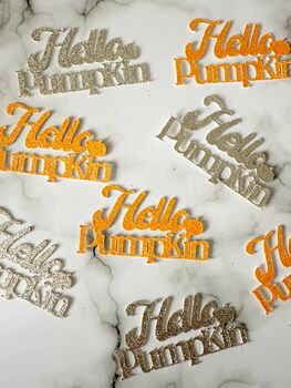 16 X Autumn Baby Shower Confetti, Gender Reveal, Hello Pumpkin, Table Decor, 2 of 5
