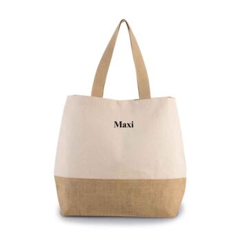 Personalised Canvas And Jute Beach Tote Bag, 4 of 9