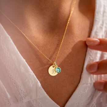 Personalised Initial Birthstone Necklace, 6 of 12