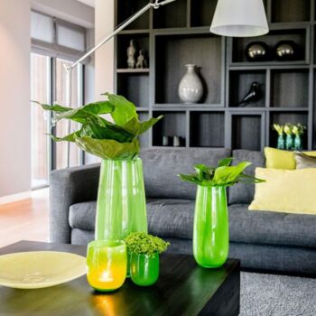 Glass Vase Robert Jungle Green Colour By Dut Z, 7 of 7