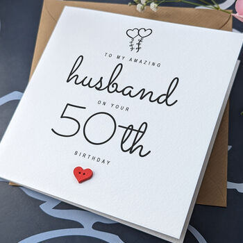 50th Birthday Card For Special Husband, Personalised Card, 4 of 4