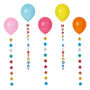 Colourful Balloons With Star And Birthday Tails X Five, thumbnail 1 of 3