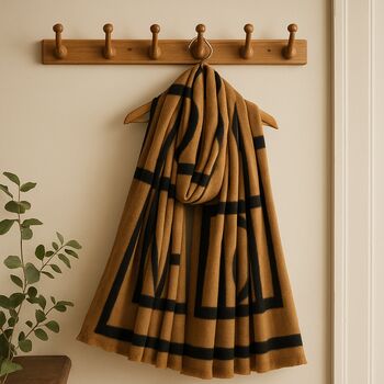 Brown And Black Geometric Shapes Scarf, 2 of 5