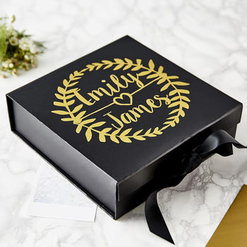 Wreath Personalised Wedding Keepsake Box, 5 of 5