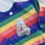 Chunky Glitter Aplique Number/ Initial Kids Rainbow Jumper, thumbnail 1 of 3