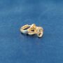 Gold Open Heart Huggie Hoops, Heart Cz Hoops, Minimalistic Hoops, thumbnail 4 of 7