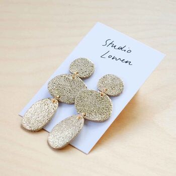Kensa Statement Earrings Gold Or Silver, 2 of 7