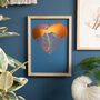 Personalised Textures Style Foil Heart Map Print, thumbnail 1 of 6