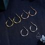 Twisted Strip Mobius Band Large Semi Hoop Stud Earrings, thumbnail 1 of 12