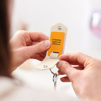 Personalised Cream Birthday Year Photo Keyring, 3 of 6