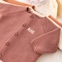 Personalised Unisex Luxury Cotton Knitted Baby Cardigan, thumbnail 10 of 12