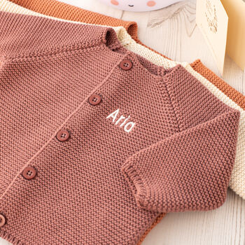 Personalised Unisex Luxury Cotton Knitted Baby Cardigan, 10 of 12