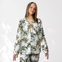 Giraffe And Leopard Print 100% Cotton Ladies Pyjamas In White, thumbnail 1 of 10
