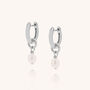 Mini Pearl Hoop Drop Earrings White Bridal Jewellery, thumbnail 2 of 5