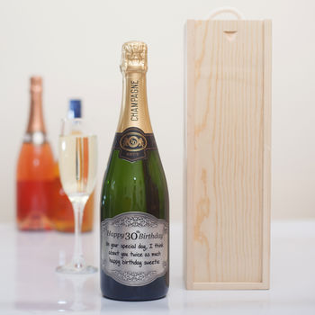Personalised 30th Birthday Champagne With Pewter Label, 4 of 8
