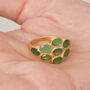 Emerald Silver Gold Plated Multistone Ring, thumbnail 4 of 8