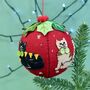 Personalised Cat Lover Felt Bauble, thumbnail 2 of 2