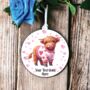 Personalised Highland Cow Love Decoration B, thumbnail 2 of 2