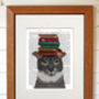 Grey Cat With Books, Book Print, Framed Or Unframed, thumbnail 4 of 6