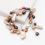 Unusual Assorted Freshwater Pearl Bracelet On Sterling Silver Chain, thumbnail 4 of 12