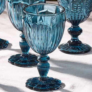 Midnight Blue Glass Wine Goblets, 2 of 3