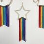 Wooden Star With Luxury Rainbow Knitted Fringing, thumbnail 2 of 12