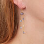 Tanzanite Diamond Slice Chain Dangly Earrings, thumbnail 1 of 9