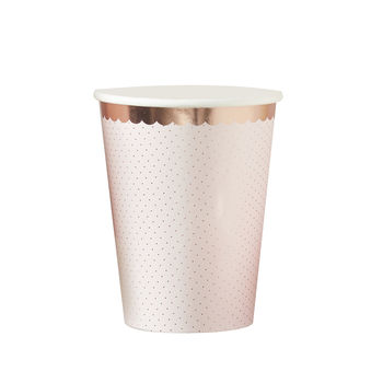 Pink Rose Gold Spotty Party Paper Cups, 2 of 4