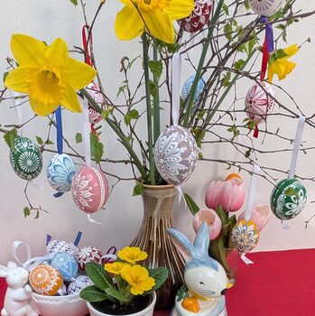 Easter Eggs Hanging Decoration, Set Of Five Pcs, 3 of 6