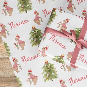 Personalised Rabbit Christmas Wrapping Paper Roll, 2 of 7