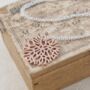 Frost Rose Gold Christmas Sterling Silver Drop Earrings, thumbnail 5 of 6