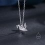 Sterling Silver Tiny Origami Crane Pendant Necklace, thumbnail 1 of 11