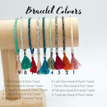 Tassel Stretch Colourful Crystal Bracelets, 3 of 12
