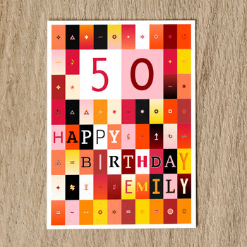 Personalised 50th Birthday Card Age And Name 1975, 6 of 9
