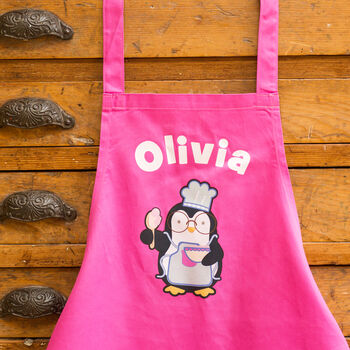 Personalised Penguin Design Children’s Apron, 2 of 7