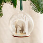 Metallic Engagement Silhouette And Tree Personalised Christmas Bauble, thumbnail 3 of 6