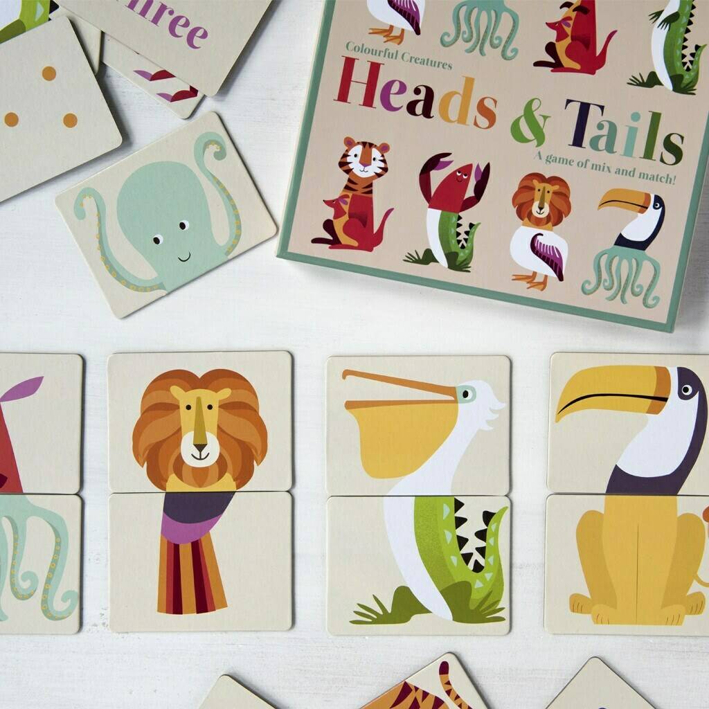 Animal Puzzle Heads And Tails Game Stocking Filler, 1 of 5