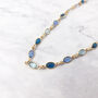 18ct Gold Plated Blue Multi Gemstone Crystal Necklace, thumbnail 1 of 5