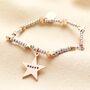 Personalised Stainless Steel Star Beaded Bracelet In Rose Gold, thumbnail 2 of 2