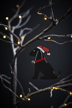 Black Cocker Spaniel Christmas Tree Decoration, 3 of 4