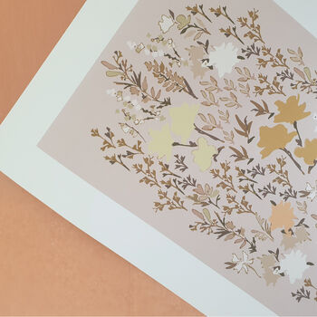 Wild Flowers Art Print, Mocha, 3 of 4