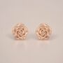 18ct Rose Gold Plated June Birth Flower Stud Earrings, thumbnail 1 of 5