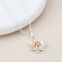 Personalised Sterling Silver Water Lily July Birth Flower Pendant Necklace, thumbnail 3 of 8
