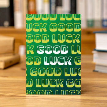 Good Luck Retro Greeting Card, 2 of 3