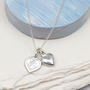 Silver St Christopher And Puffed Heart Charm Necklace, thumbnail 1 of 4