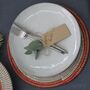 Set Of Four Handwoven Placemats With Red Rim, thumbnail 1 of 4
