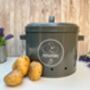 Grey Metal Potato Storage Tin – Breathable Container, thumbnail 3 of 7