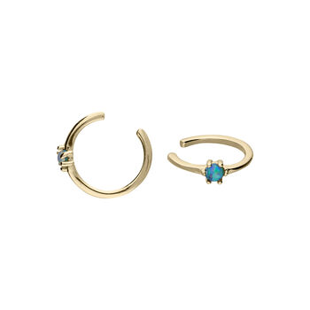 18ct Gold Plated Blue Opal Ear Cuff, 2 of 6